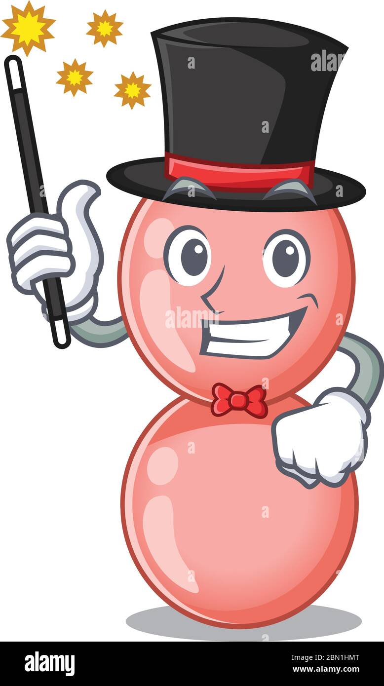 Ein attraktiver Magier von neisseria gonorrhoeae Cartoon-Design Stock Vektor