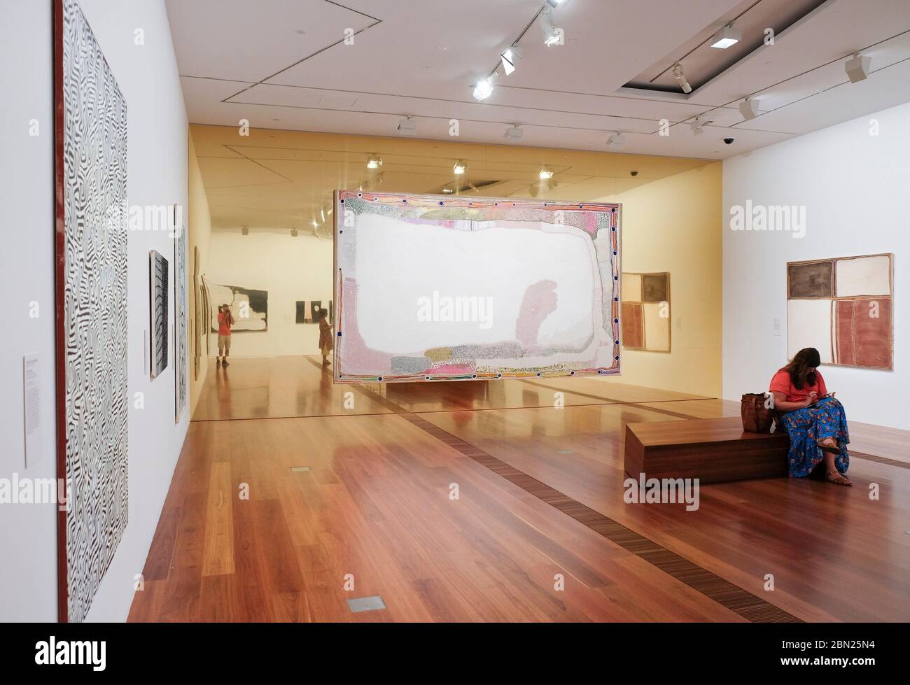 Kunstwerke in der National Gallery of Victoria, Aboriginal Galleries, Melbourne, Victoria, Australien Stockfoto
