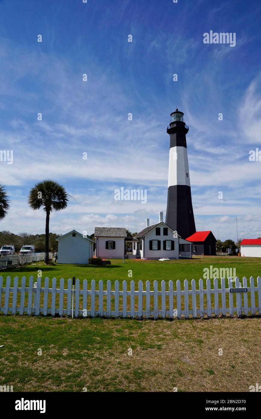 Tybee Island USA - 5. März 2015 - Tybee Island Light ist ein Leuchtturm neben dem Eingang des Savannah River in Georgia USA Stockfoto