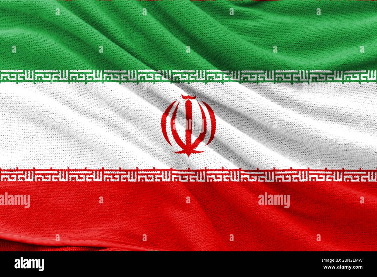 Struktur des Iran-Nationalflaggen-Hintergrunds. Stockfoto