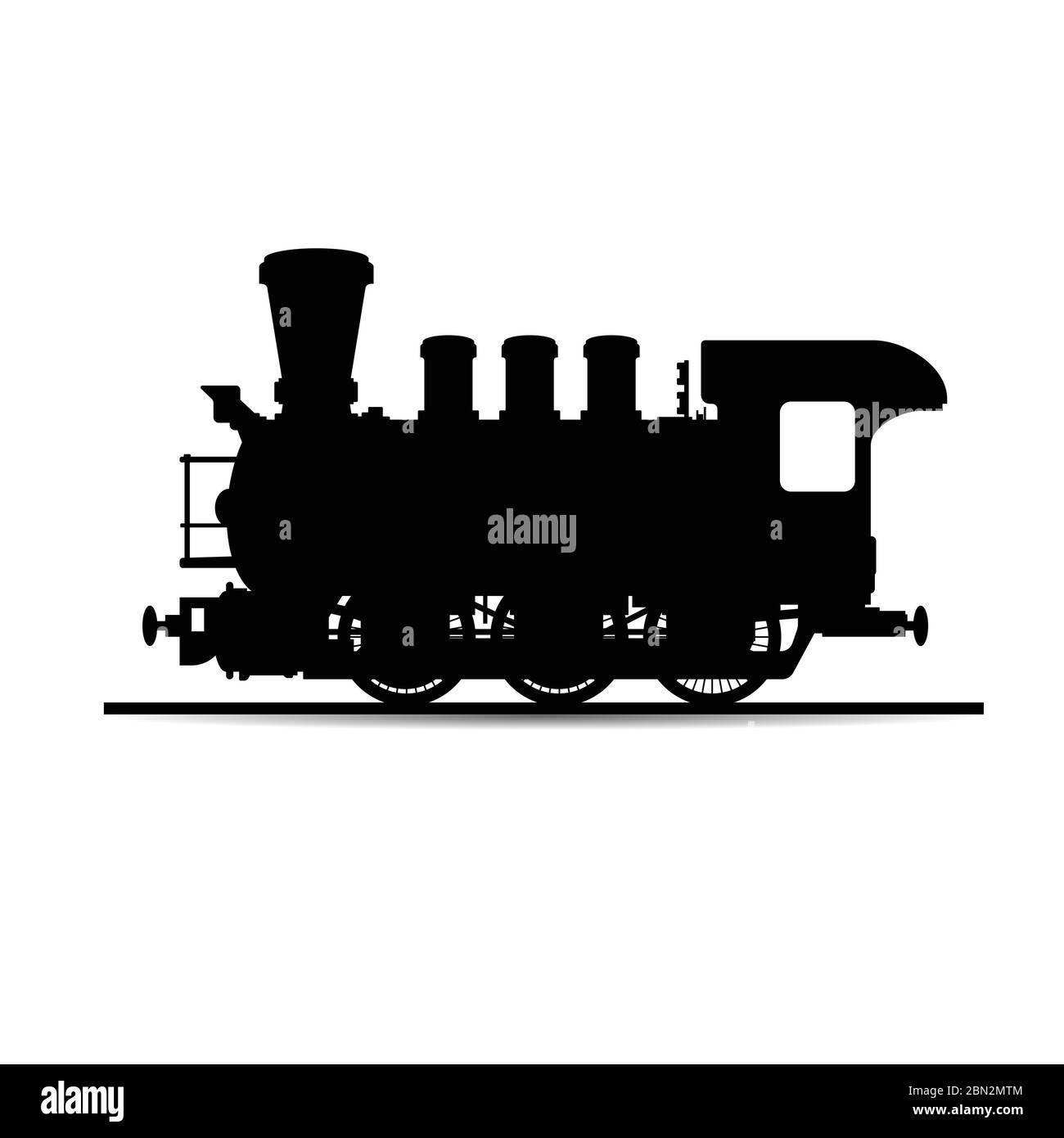 Lok Silhouette in schwarz Vektor auf weiß Stock Vektor