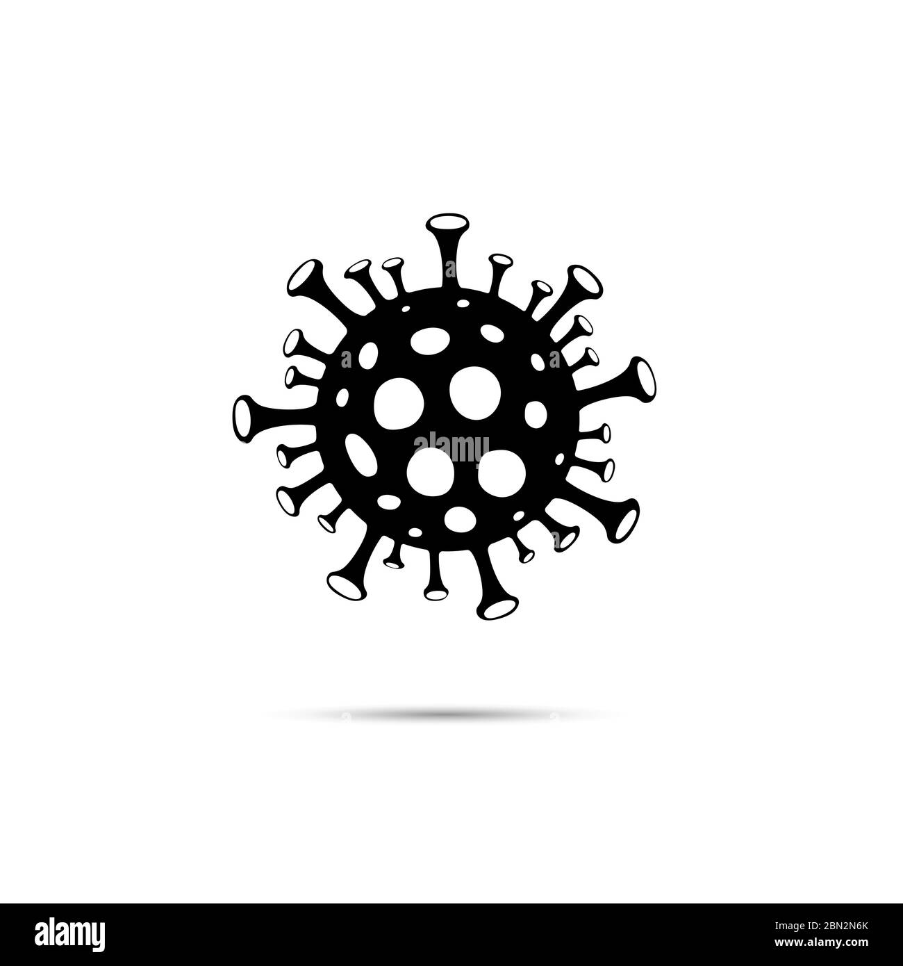 corona Virus Symbol in schwarzer Abbildung Stock Vektor