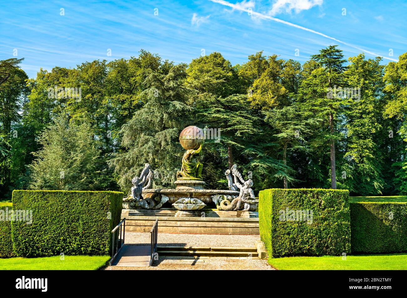 Atlas Fountain in Castle Howard bei York, England Stockfoto