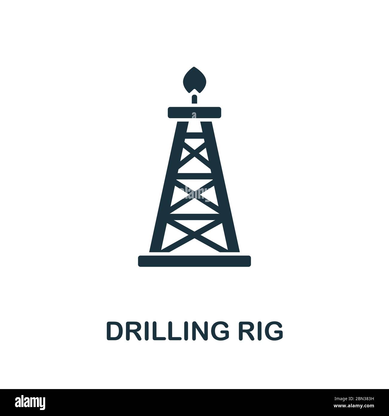 Bohrgerät Ikone aus der industriellen Sammlung. Einfache Linie Drilling Rig Symbol für Vorlagen, Web-Design und Infografiken Stock Vektor