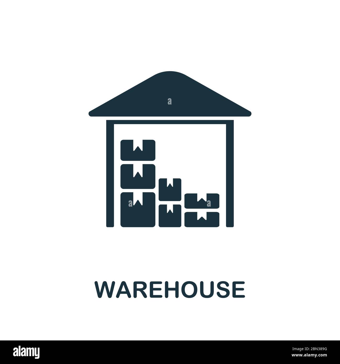 Lagersymbol aus der industriellen Sammlung. Einfache Linie Warehouse-Symbol für Vorlagen, Web-Design und Infografiken Stock Vektor