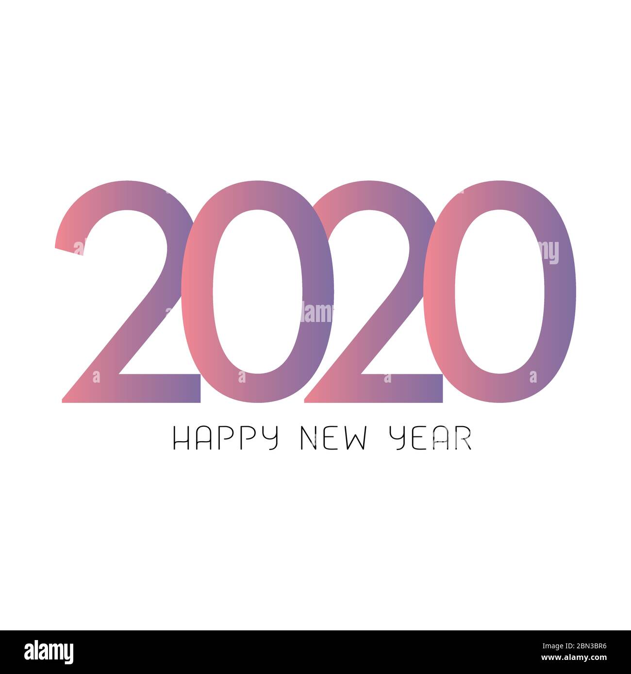 Frohes Neues Jahr 2020 Text Design Patter. Stock Vektor