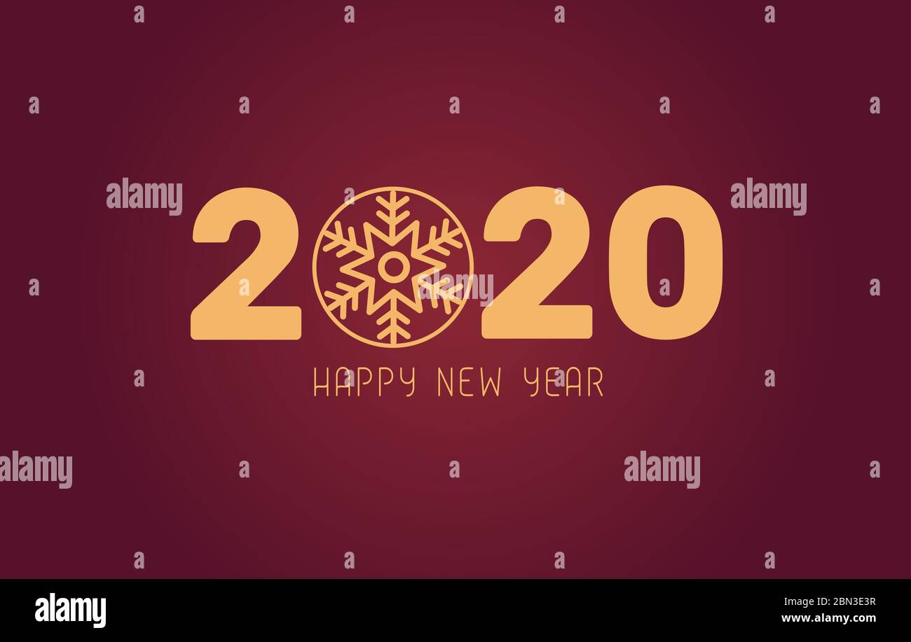 Frohes neues Jahr 2020 Text Design Patter, Vektor-Illustration. Stock Vektor