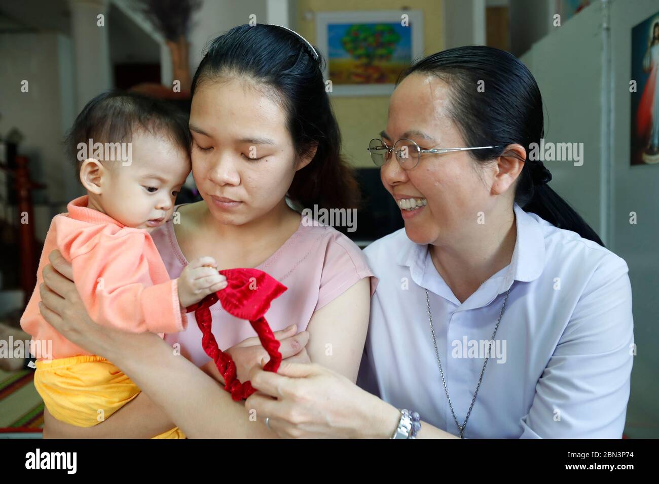 Französische NGO Chaine de l'Espoir. Kinderpavillon. Kinder, die an Herzerkrankungen leiden. Ho Chi Minh Stadt. Vietnam. Stockfoto