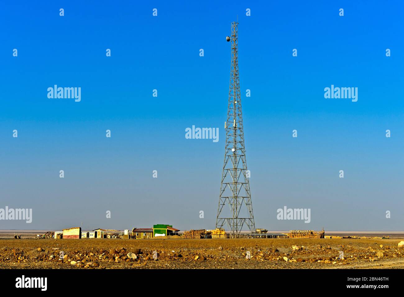 Mikrowellenturm, Hamadela, Danakil Depression, Afar Provinz, Äthiopien Stockfoto