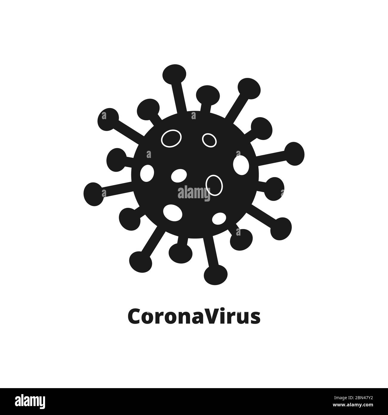 Coronavirus auf weißem Hintergrund. Novel Coronavirus Covid 19 NCoV Stockfoto