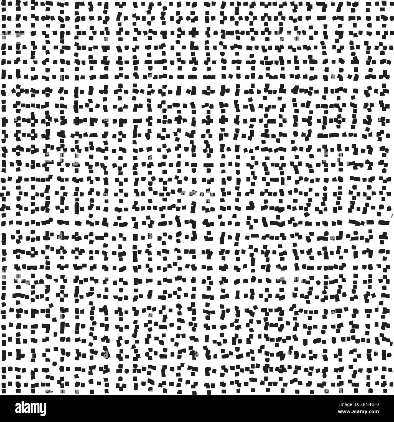 Horizontale und vertikale Kreuzung gewellten gestrichelten Linien nahtlose Muster. Abstrakte Wickelstruktur in Schwarz-Weiß-Farben. Vektor eps8 Abbildung. Stock Vektor