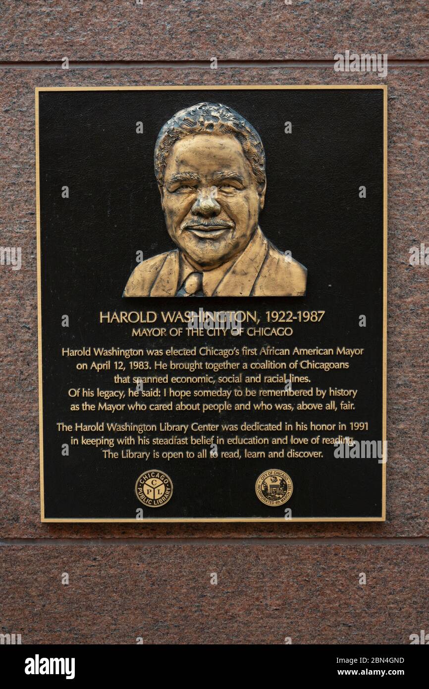 Harold Washington Bürgermeister von Chicago Illinois Stockfoto