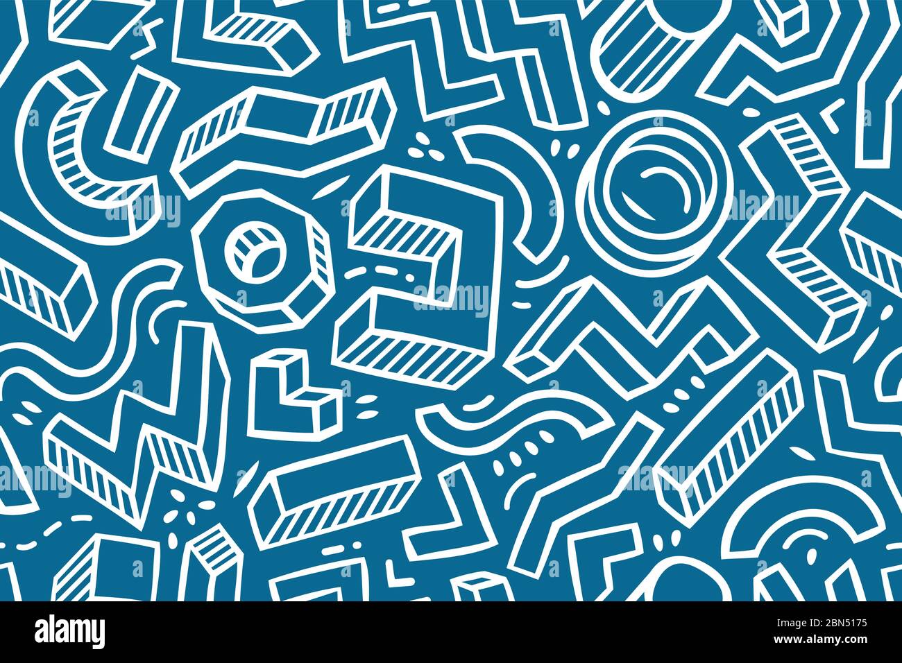 Nahtlose Musterskizze. Handgezeichnete Vektorgrafik für geometrische Hintergründe Stock Vektor