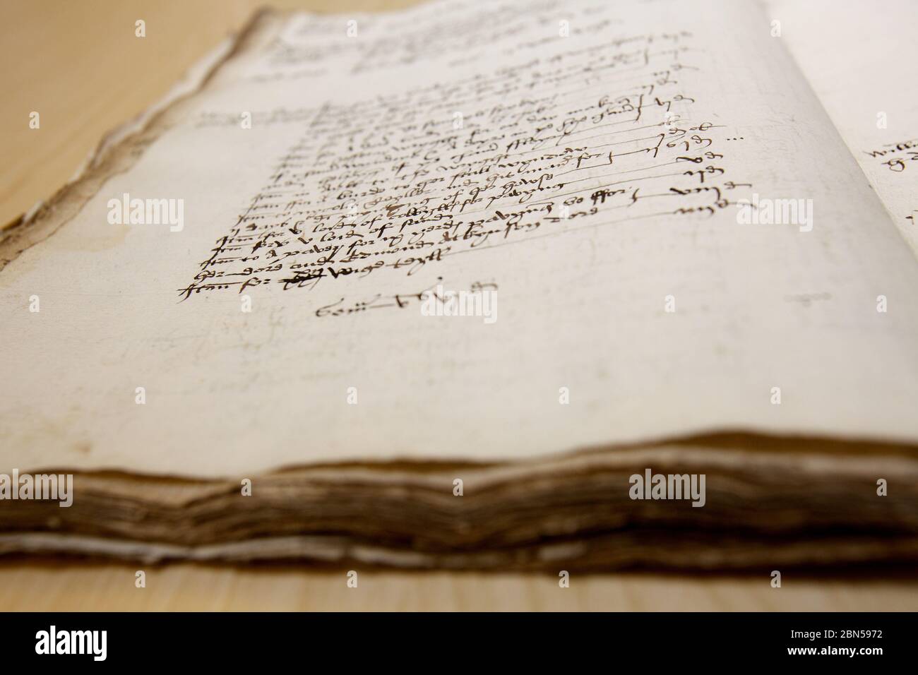 Historische Handschrift in Form eines Buches, Stockfoto