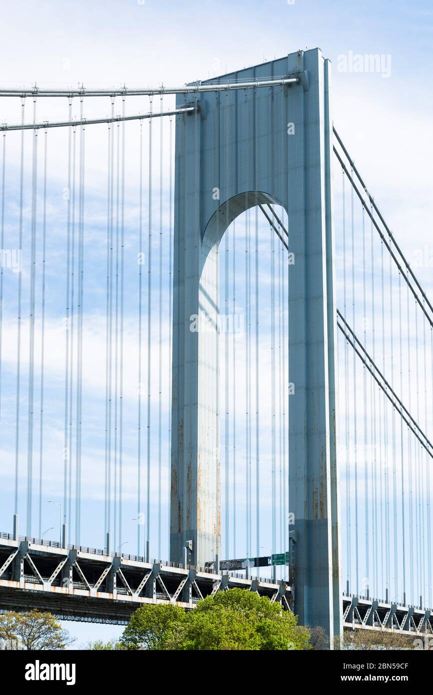 Verrazano Narrows Brücke zwischen New York und New Jersey Stockfoto