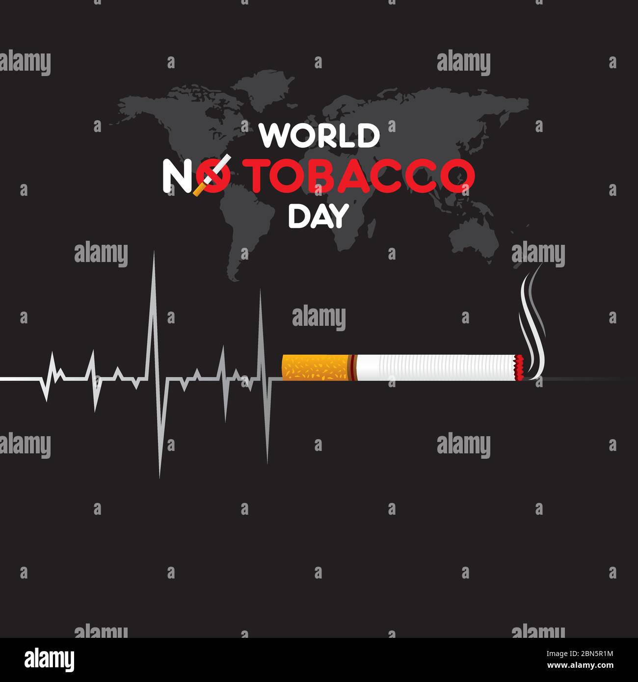 vektor Illustration Welt kein Tabak Tag, der am 31. Mai gefeiert wird Stock Vektor