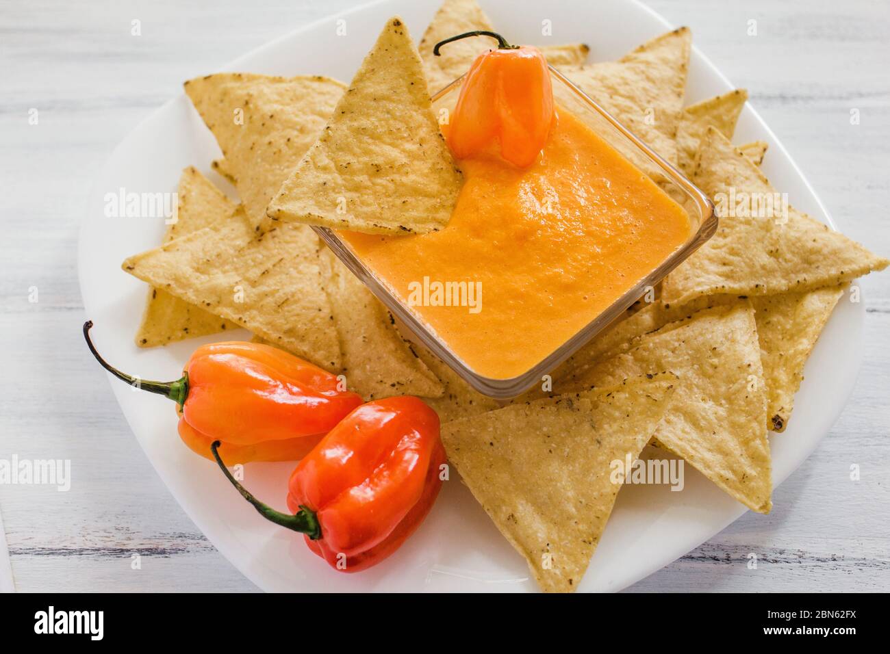 habanero-Sauce, Salsa de Chiles habaneros, würzige reife habanero scharfe Chili Peppers mexikanische Küche in mexiko Stockfoto