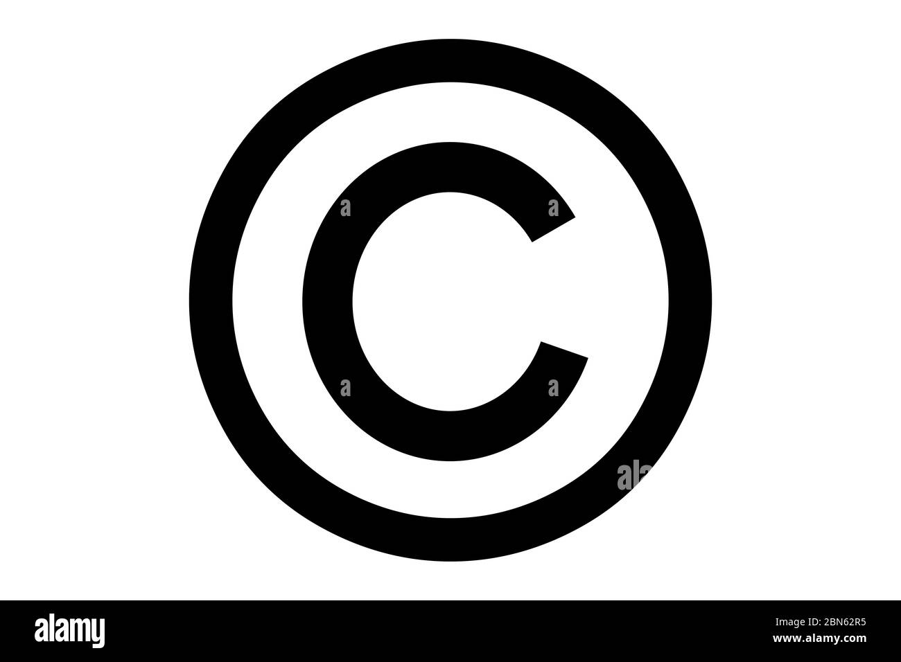 Schwarzes Copyright auf weißem Hintergrund Stockfoto