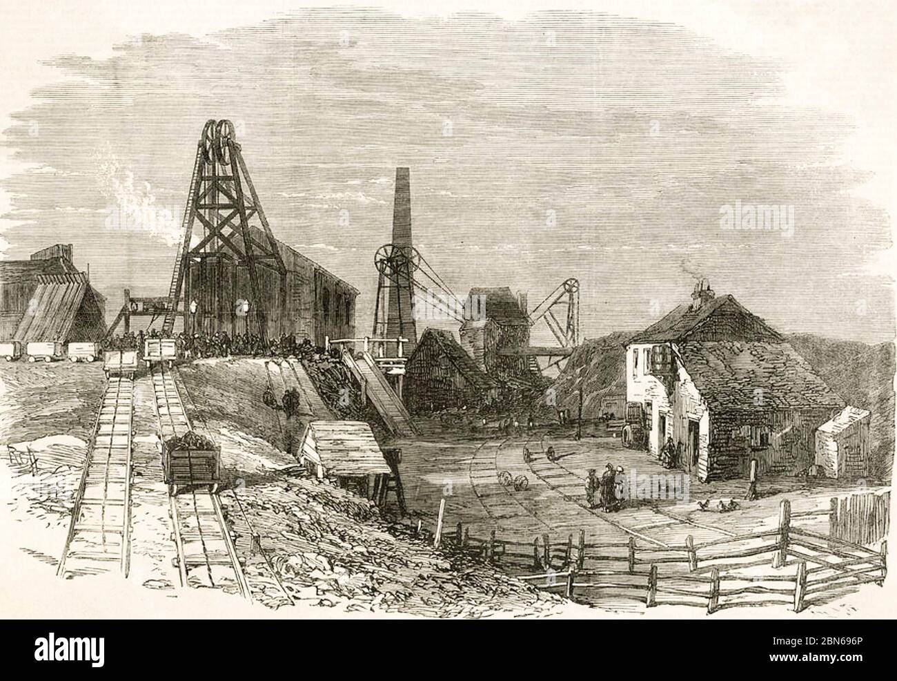 DUKINFIELD-KOLONIE, Lancashire. Standort der Bergwerkskatastrophe von 1867, bei der 36 Arbeiter ums Leben kamen. Stockfoto