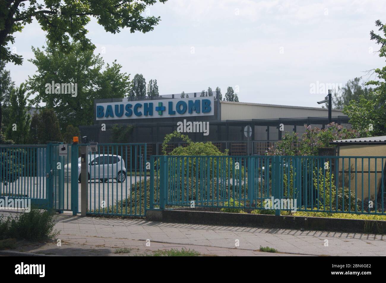 Der Standort Berlin-Spandau des 1853 in den USA gegründet Unternehmens Bausch & Lomb - location, Germany - emplacement Allemagne Stockfoto