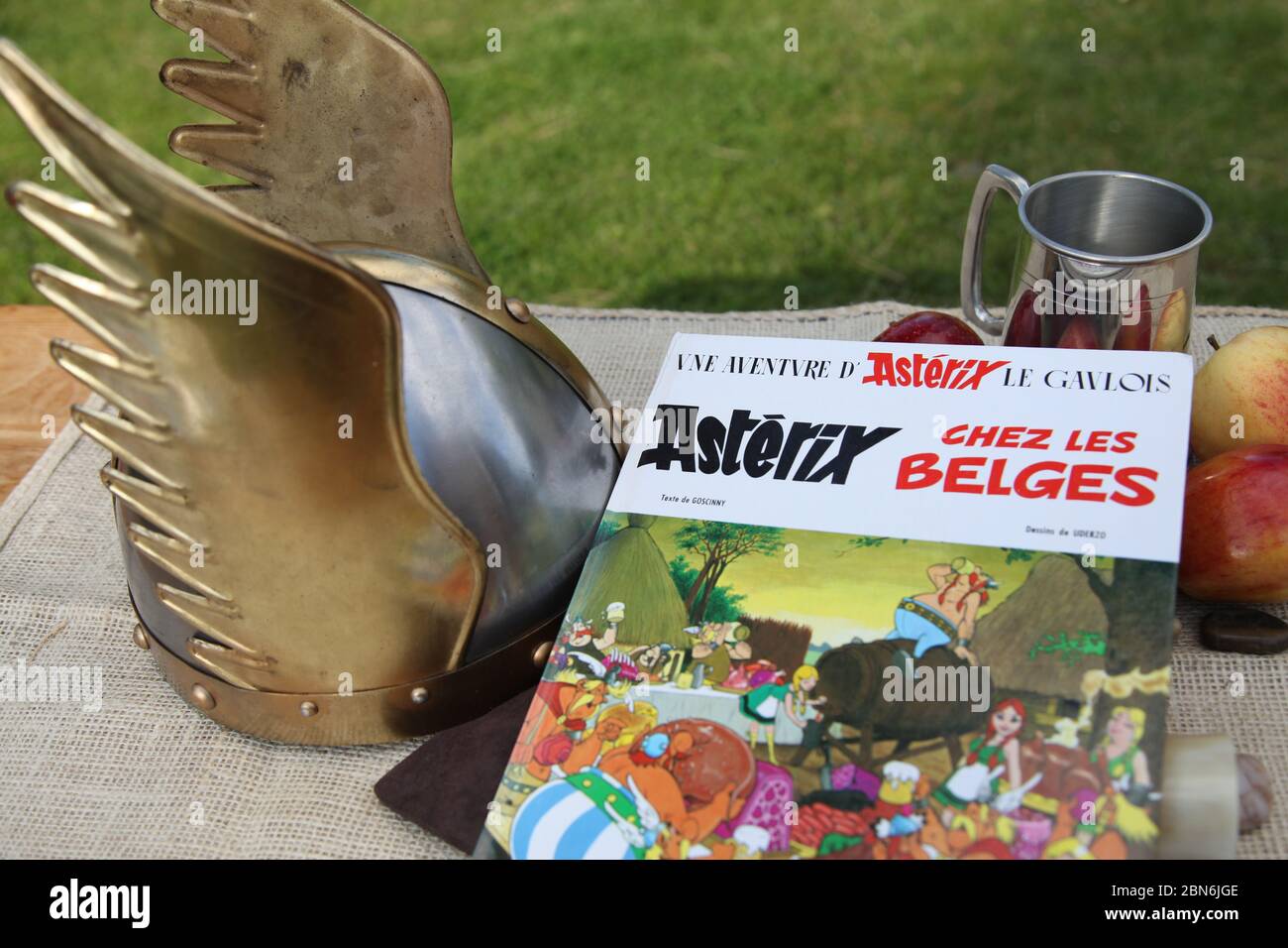 Asterix chez les Belges von Jean-Yves Ferri, illustriert von Didier CONRAD, französische Fassung im Gallier-Setting Stockfoto