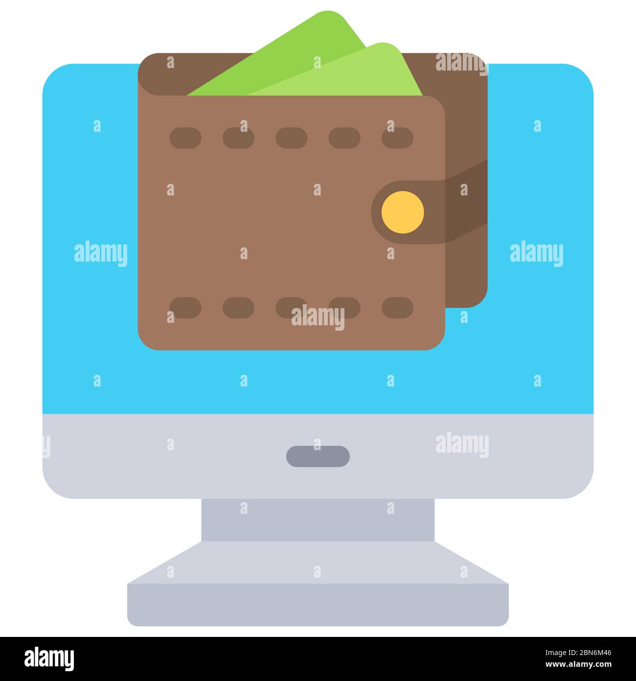 Symbol „Geld Online Ausgeben“ Stockfoto