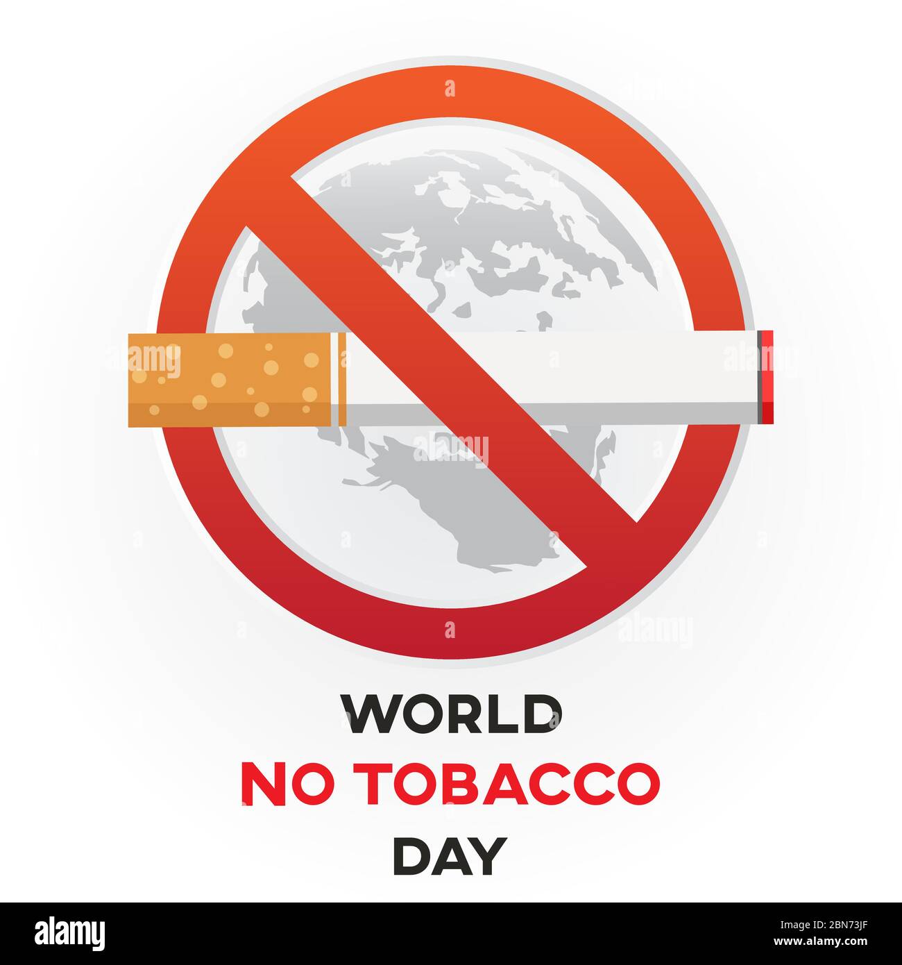 Welt kein Tabak Tag Text Hintergrund, Grußkarte oder Plakat für Kampagne aufhören zu rauchen Stock Vektor