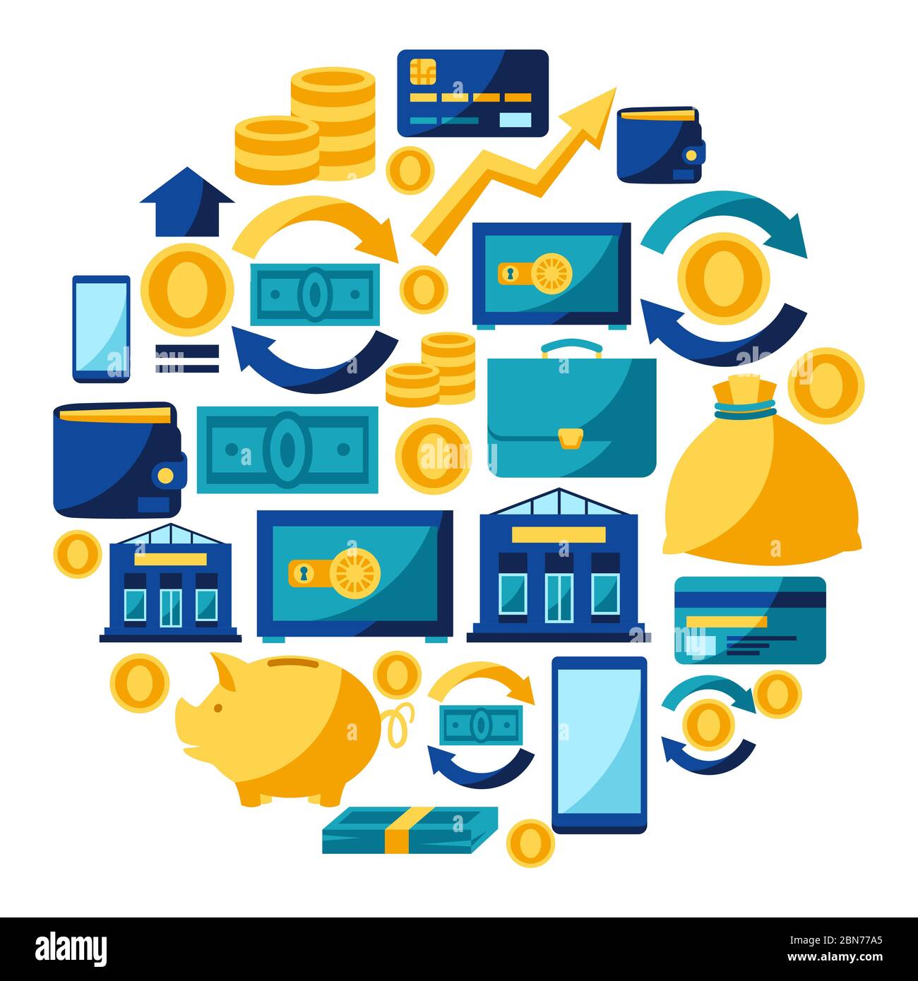 Banking Hintergrund mit Geld-Symbole. Stock Vektor
