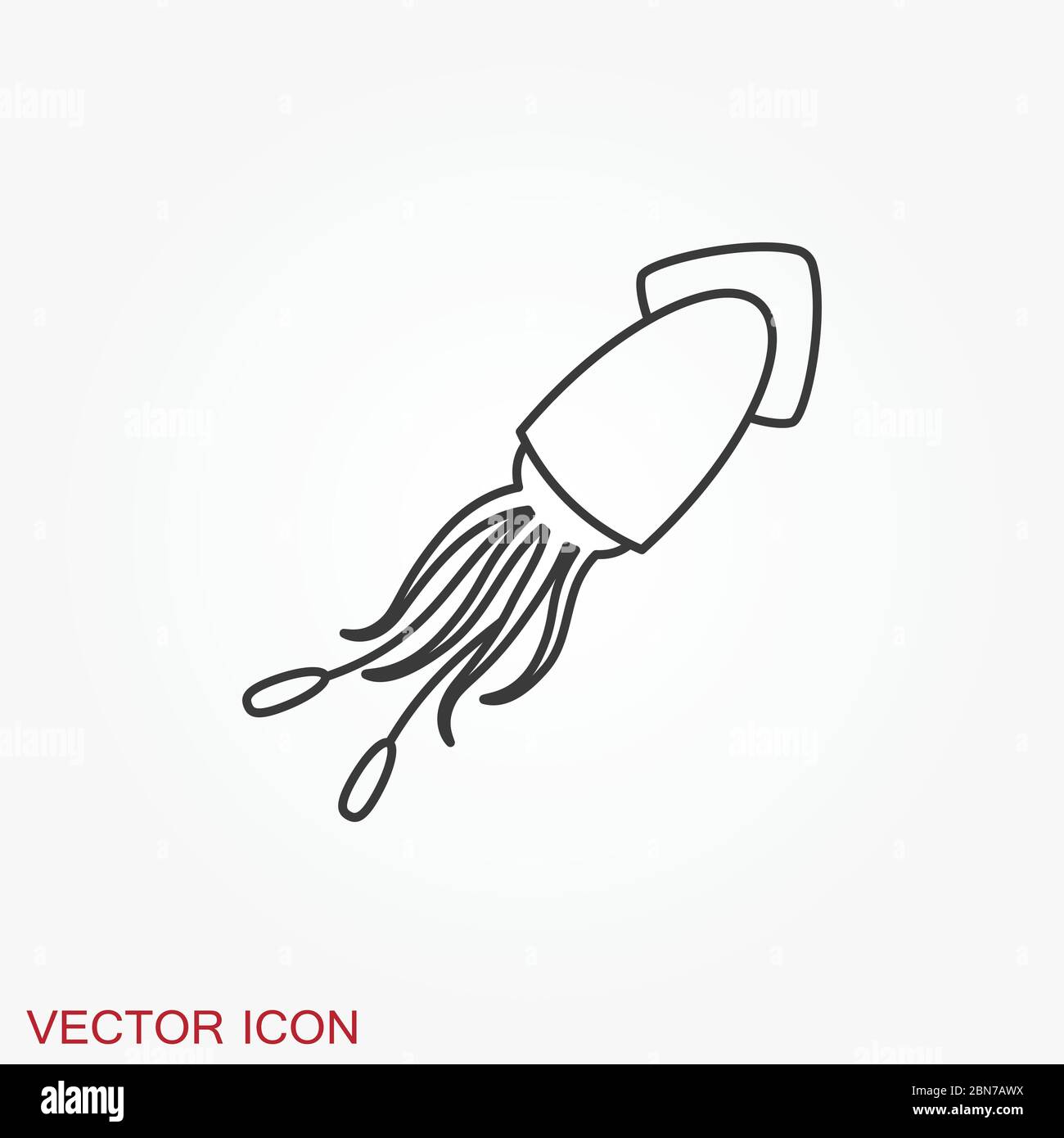 Squid-Symbol. Abstrakter Tintenfisch auf Hintergrund. Vektorgrafik Stock Vektor