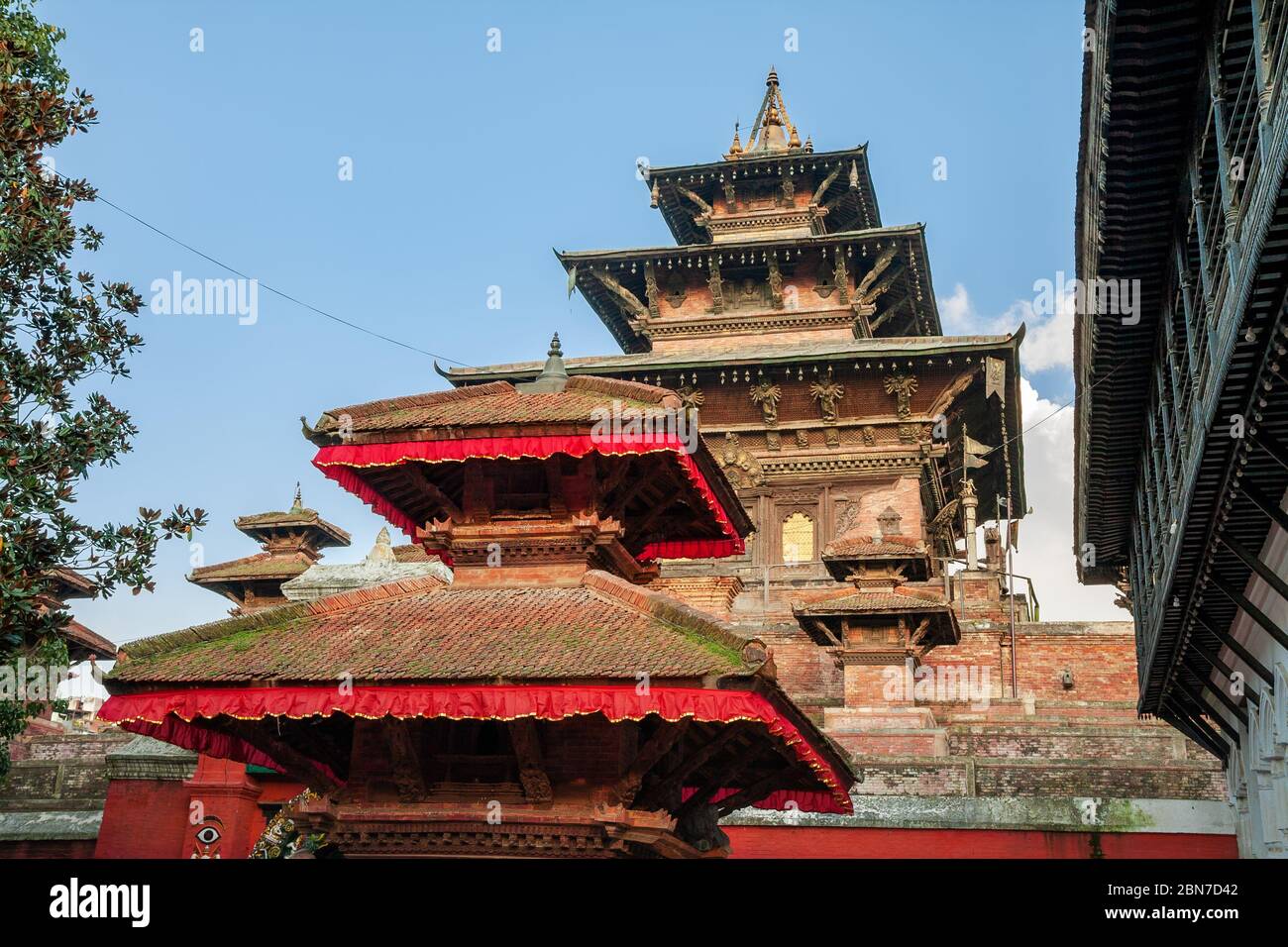 Alte Hindu-Tempel auf dem Durbar-Platz in Kathmandu, Nepal Stockfoto