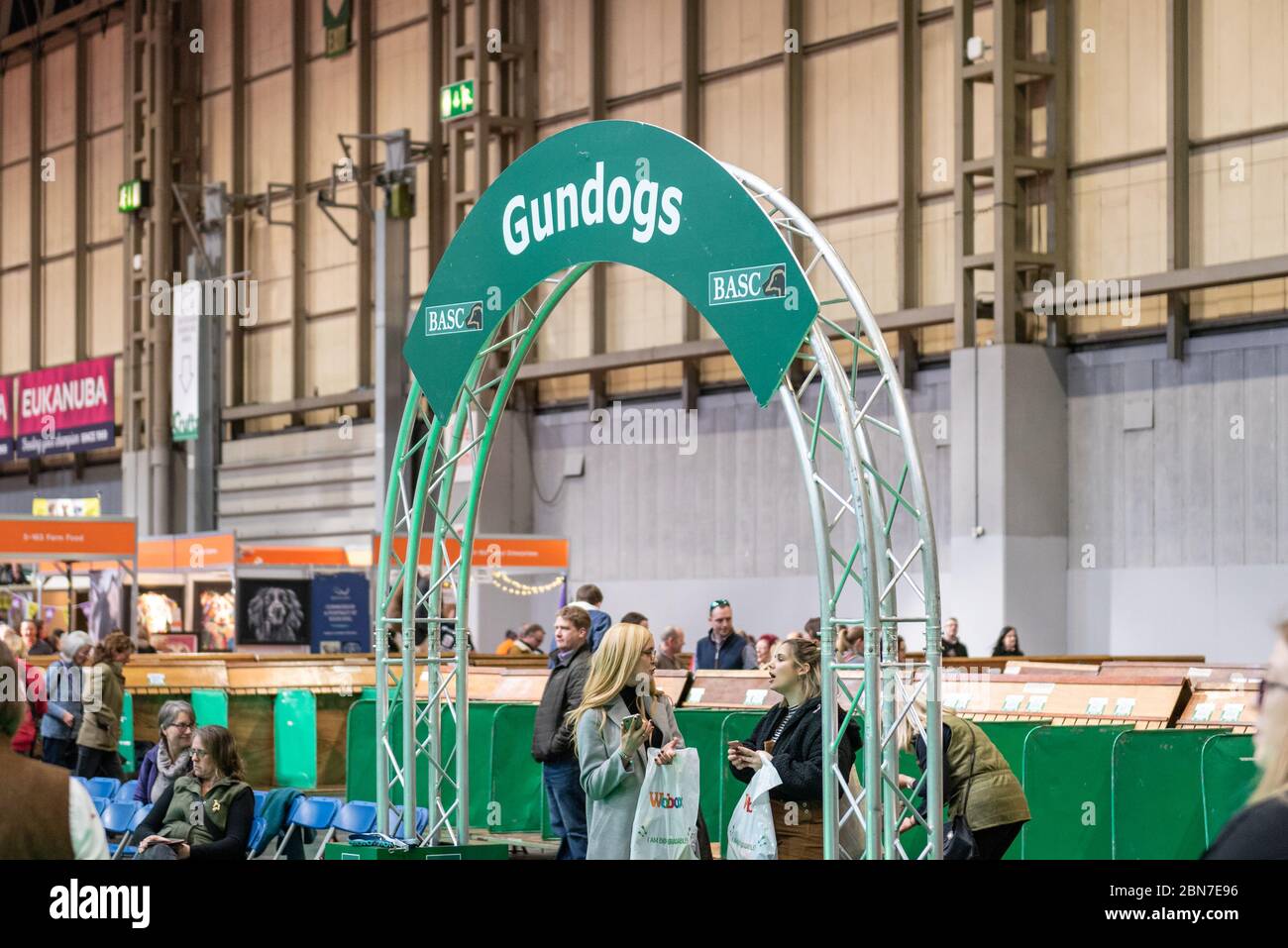 Schützenhund-Schild an der Arena für Crufts 2020 Stockfoto