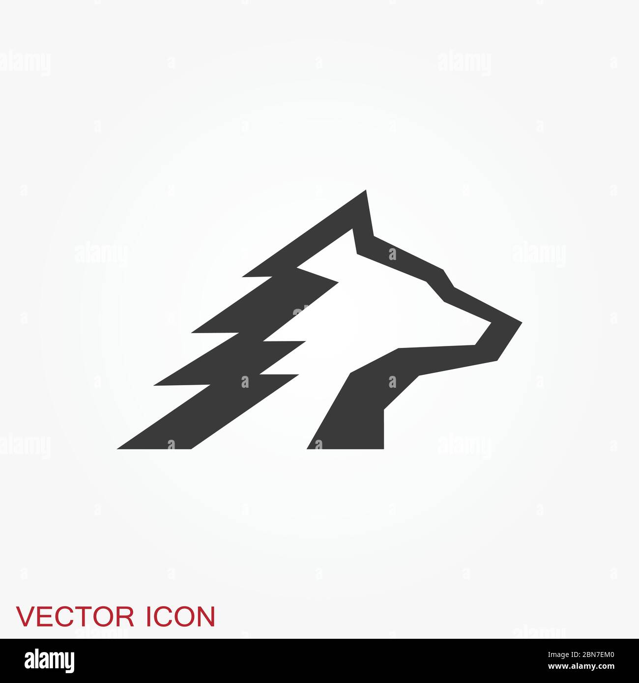 Vektorsymbol Wolf. Tiersymbol auf Hintergrund isoliert Stock ...