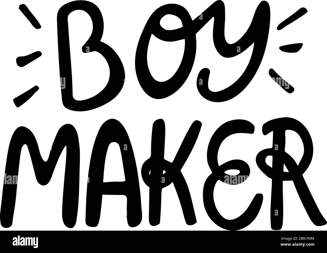 Boy Maker Doodle Hand gezeichnet Vektor-Schriftzug Stock Vektor