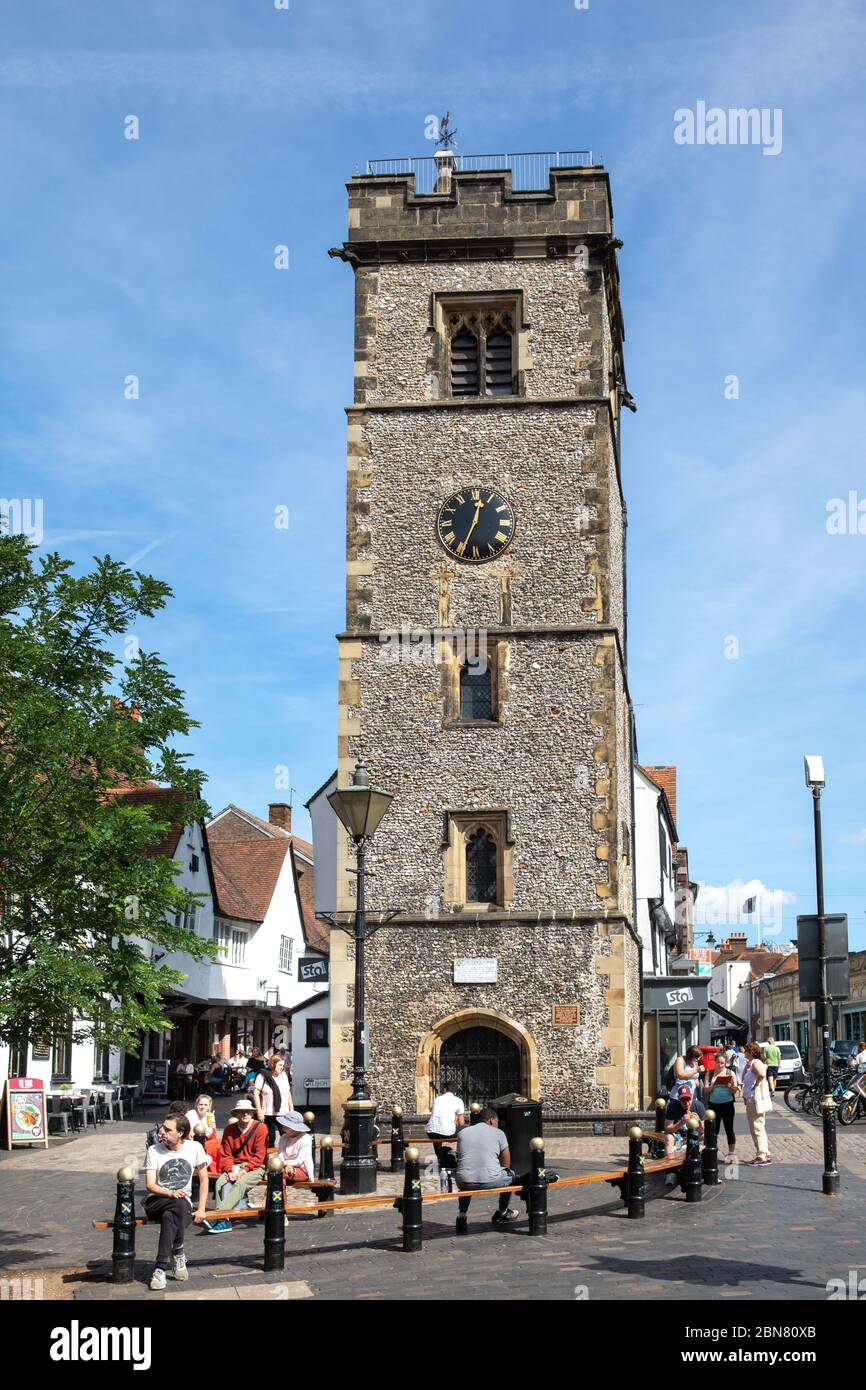 St Albans Uhrturm. Stockfoto