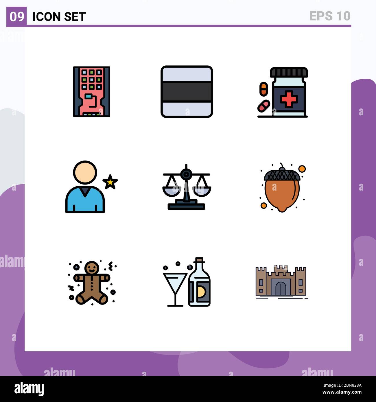 9 Filledline Flat Color Konzept Fur Websites Mobile Und Apps Benutzer Freund Vertikal Favorit Fitness Editierbare Vektor Design Elemente Stock Vektorgrafik Alamy