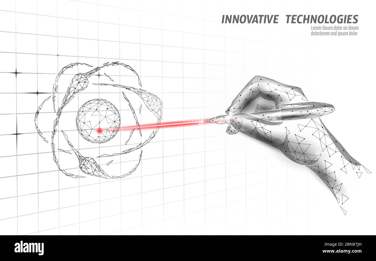 3D-Laser erzeugt atomare Phisics Konzept. Finanzierung Geschäftsidee Gewinne Marketing. Investment Industrie Kontrolle Hand Stift Grafik Vektor Illustration Stock Vektor