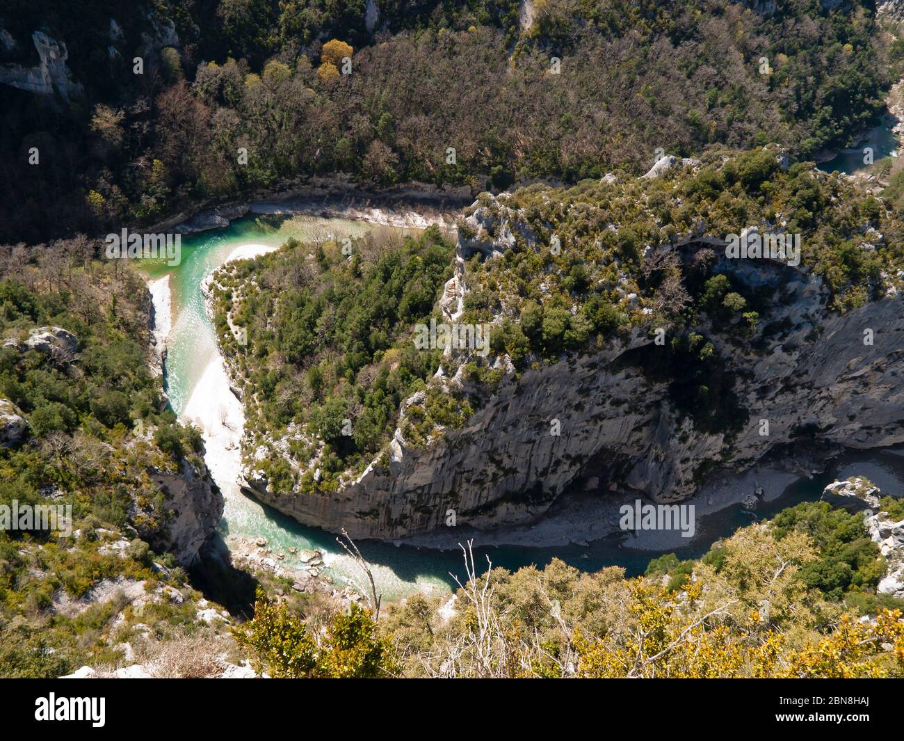 Die Schlucht des Verdon (Gorges du Verdon), eine Schlucht des Flusses in der Cote d'Azur, Provence, Frankreich Stockfoto