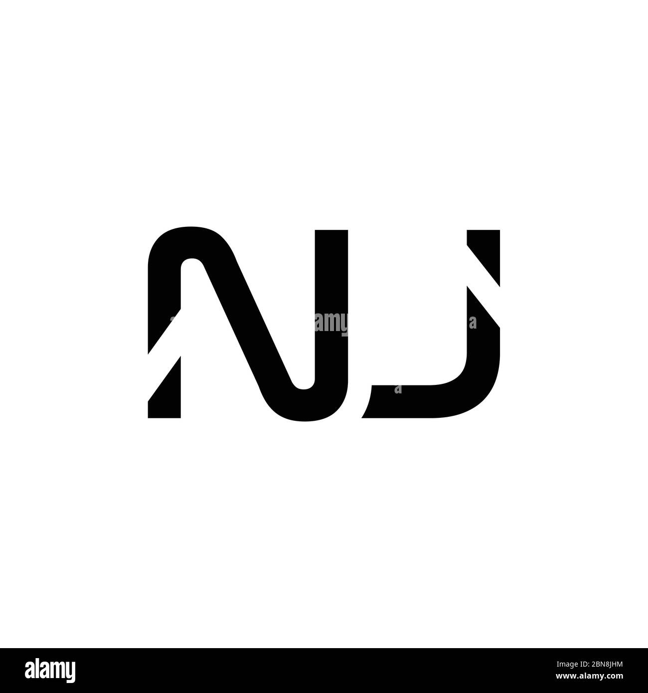 Anfangsbuchstabe NJ Logo Design Vektor-Vorlage. Kreatives, abstraktes Logo mit NJ-Buchstaben Stock Vektor
