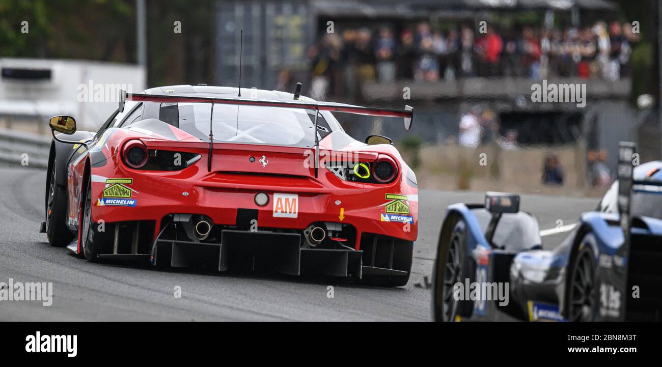 Le Mans / Frankreich - Juni 15-16 2019: 24 Stunden von Le Mans, AF Corse Racing Team , Ferrari 488 GTE EVO GTEPro, Rennen der 24 Stunden von Le Mans - Frankreich Stockfoto