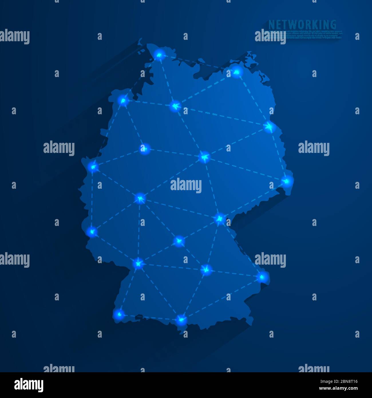 Einfache blaue Deutschland Karte Technologie Hintergrund, Vektor, Illustration, eps 10 Datei Stock Vektor