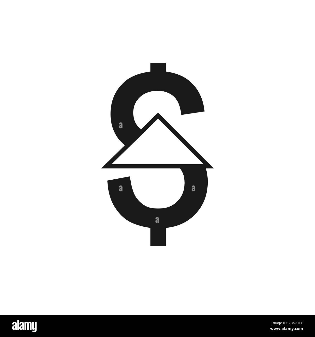 Symbol „Dollar nach oben“. Geld-Symbol mit bis Stretching, steigende Preise. Dollar-Kurs, Cash-Gehalt zu erhöhen. vektor-Abbildung Stock Vektor