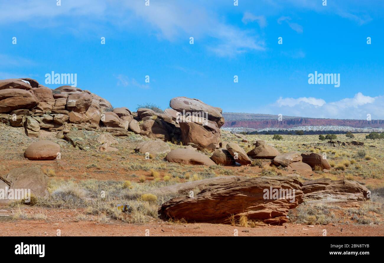 Wüstenpanorama und Berge landschaftlich reizvolle Landschaft in New Mexico USA Stockfoto