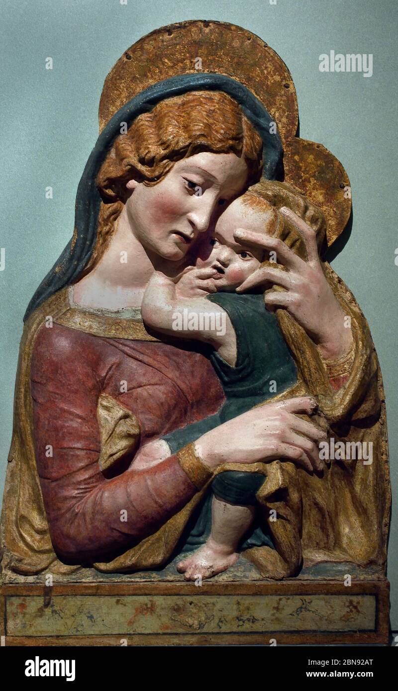 Jungfrau Maria und Kind ( Madonna Verona ) nach Modell 1450 von Donato di Niccolo Bardi - Donatello Florenz 1386 - 1466 Italien Italienisch Stockfoto