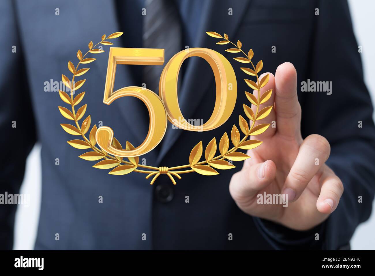Ein 50 Jahre Jubiläum Feier Logo mit eleganter Feier Stockfotografie ...