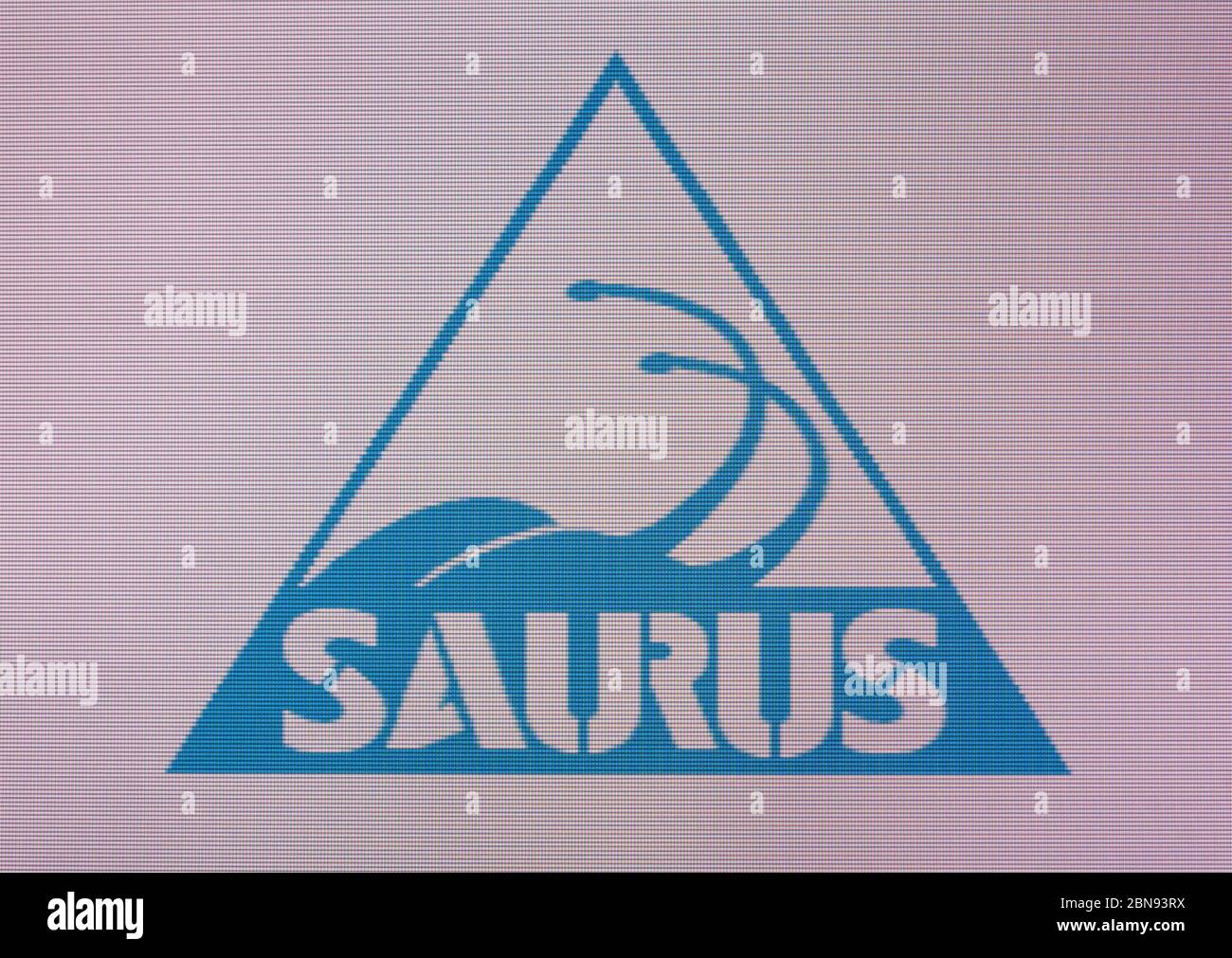 Saurus Software Developer Logo - SNES Super Nintendo - nur redaktionelle Verwendung Stockfoto