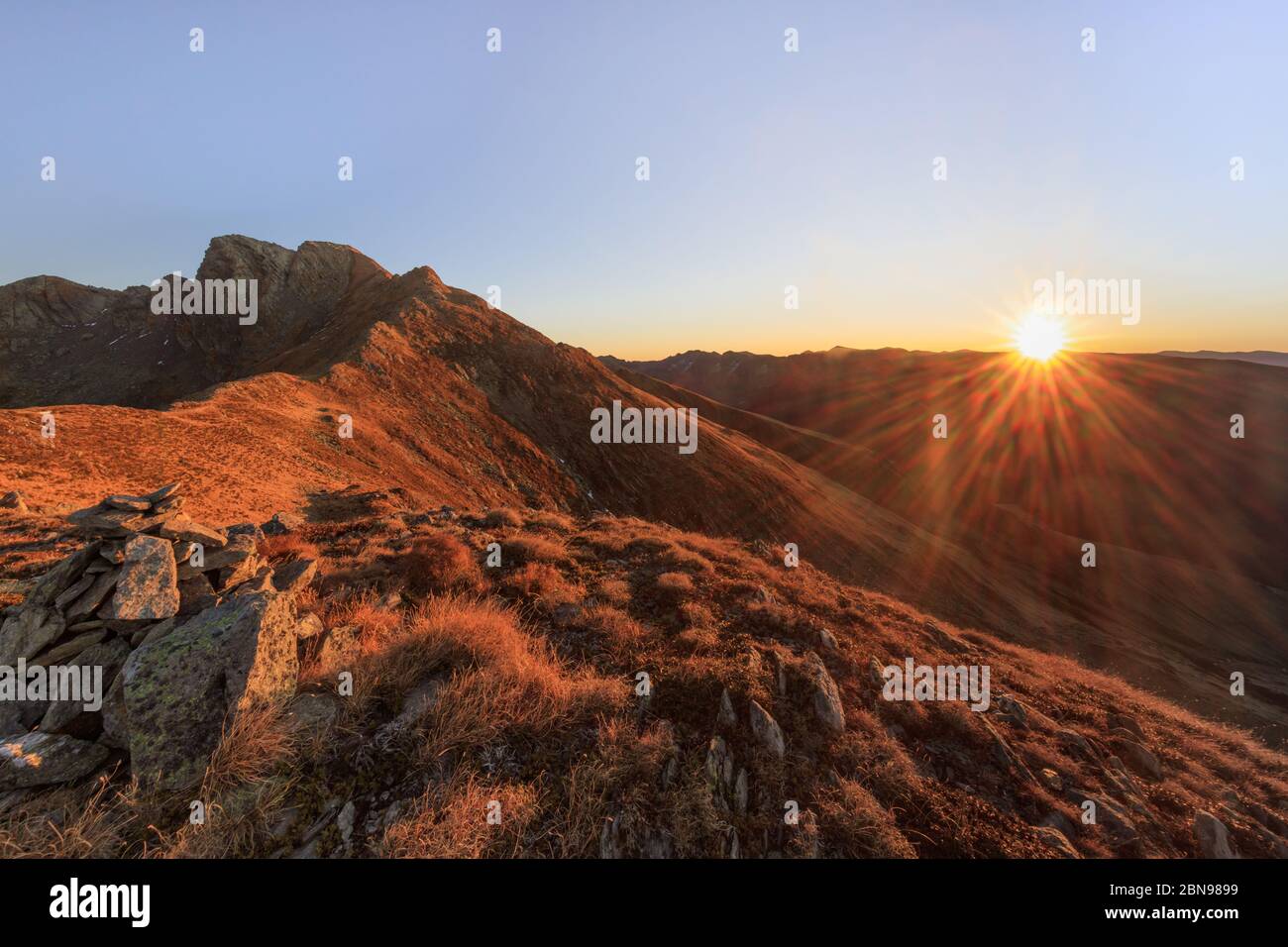 Berglandschaft im Fagaras-Gebirge, Rumänien Stockfoto