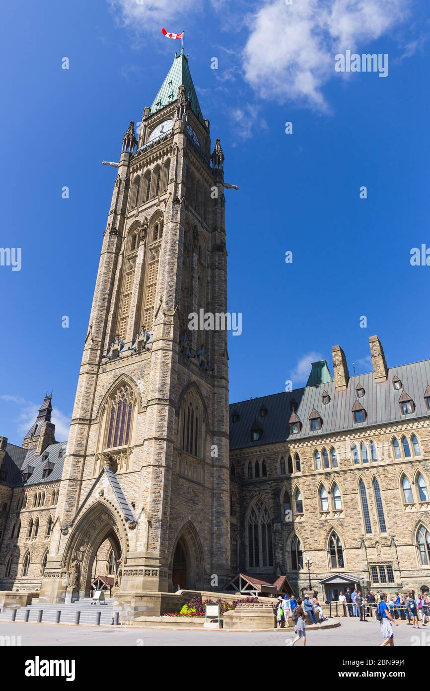 Parlament von Kanada am Parliament Hill in Ottawa Stockfoto