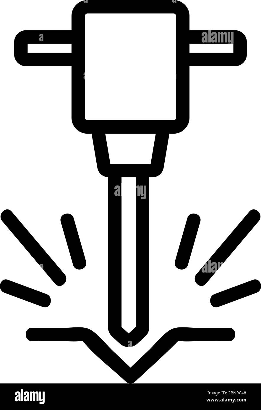 Sound Drill Symbol Vektor Kontur Illustration Stock Vektor