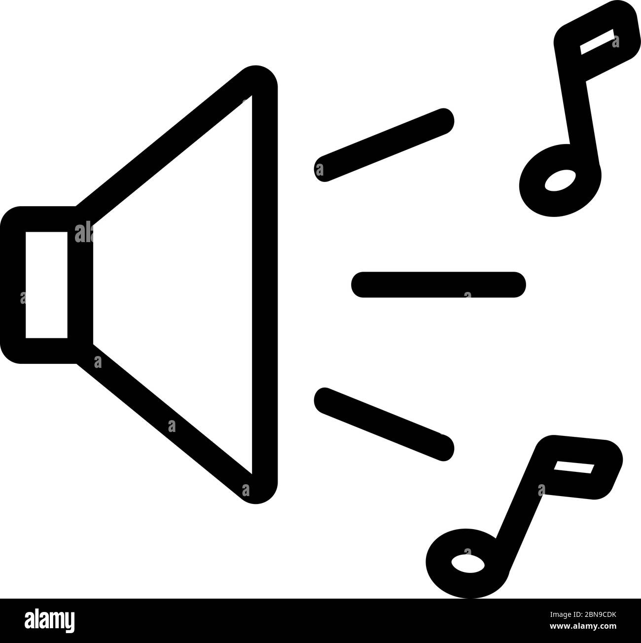 Musik Sound Symbol Vektor Kontur Illustration Stock Vektor