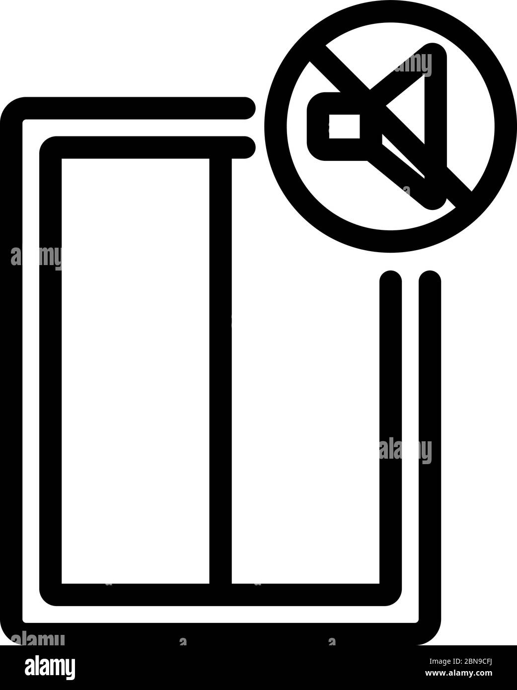 schallisolierte Fenster Symbol Vektor-Kontur Illustration Stock Vektor